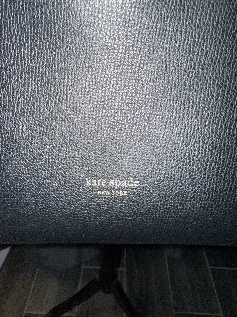 Brand New WOT!!  Kate Spade Black Pebbled Leather Shoulder Bag with Gold Logo